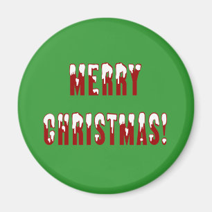 Merry Christmas Snowcap Fonts Magnet