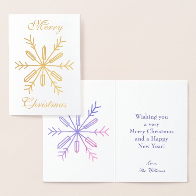 Merry Christmas Snowflake Foil Card (Display)