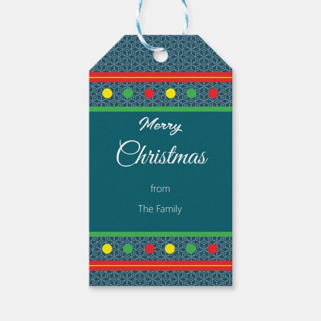 Merry Christmas Snowflake Gift Tag (Front)