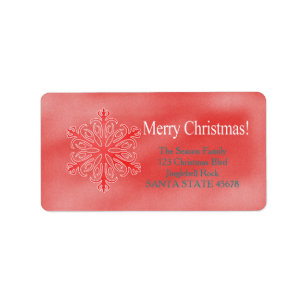 Merry Christmas snowflake Holiday Address Label