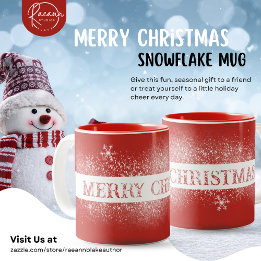 Merry Christmas Snowflake Mug
