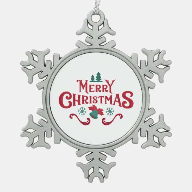Merry Christmas Snowflake Ornament (Front)