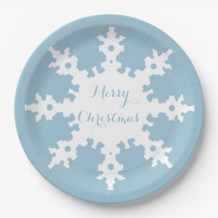 Merry Christmas Snowflake  Paper Plate