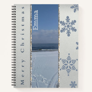 Merry Christmas Snowflake Personalised Notebook