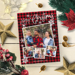 Merry Christmas Snowflake Rustic 4 Photos Postcard<br><div class="desc">Merry Christmas Snowflake Rustic 4 Photos Postcard</div>