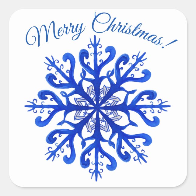 Merry Christmas Snowflake Sticker (Front)
