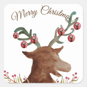Merry Christmas Snowflake Sticker