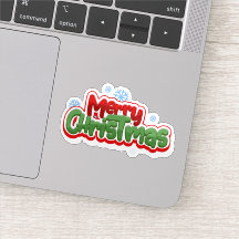 Merry christmas snowflake sticker 