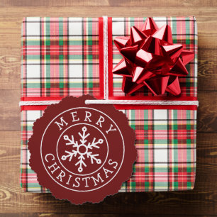 Merry Christmas Snowflake Tag Tree Decoration Card