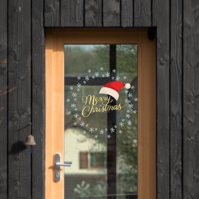 Merry Christmas Snowflake Wreath Door Window Cling (Merry Christmas Snowflake Wreath Door Window Cling)