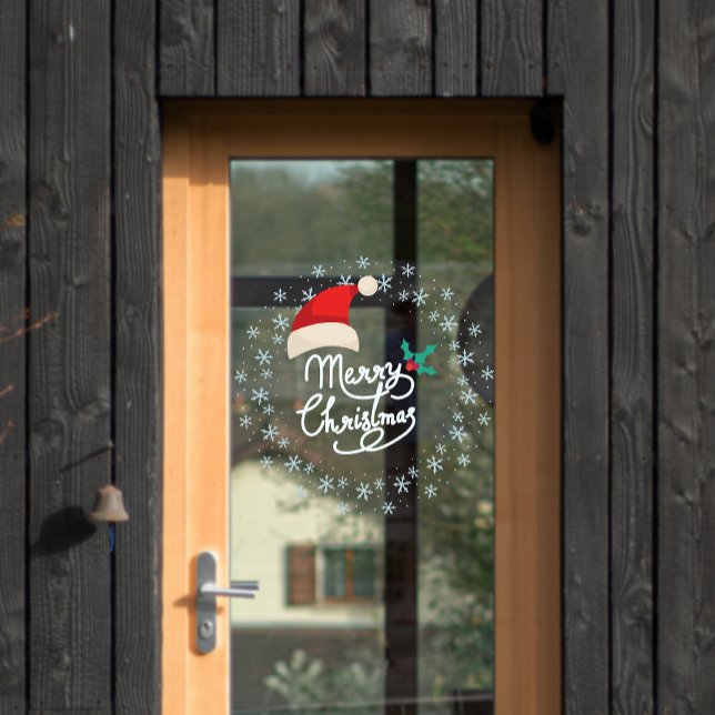 Merry Christmas Snowflake Wreath Door Window Cling (Merry Christmas Snowflake Wreath Door Window Cling)