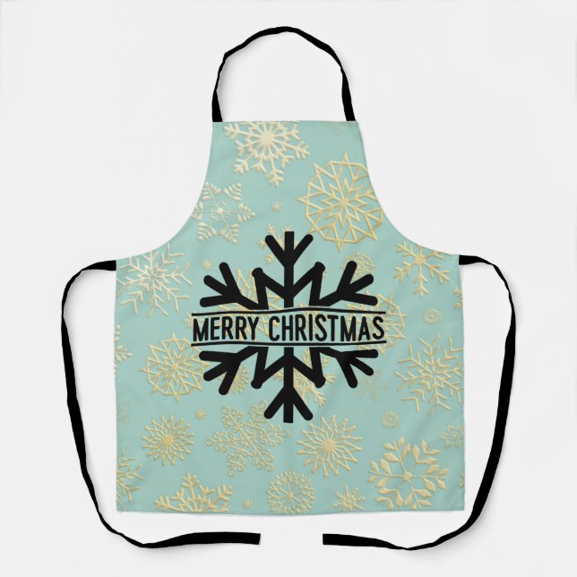 Merry Christmas Snowflakes Apron (Front)
