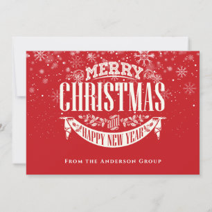 Merry Christmas Snowflakes Corporate Holiday Card