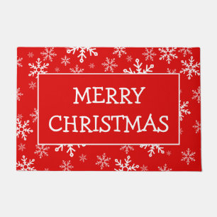 Merry Christmas Snowflakes Doormat