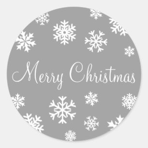 Merry Christmas Snowflakes Envelope Sticker Seal