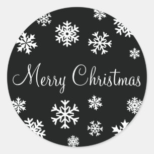 Merry Christmas Snowflakes Envelope Sticker Seal