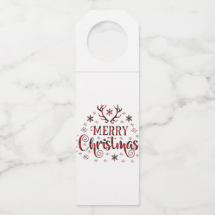 Merry Christmas Snowflakes, Happy New Year Bottle Tag