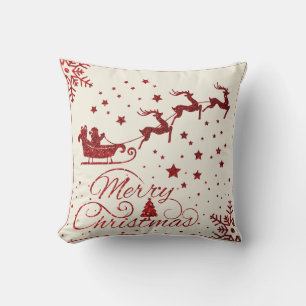 Merry Christmas Snowflakes, Happy New Year Cushion