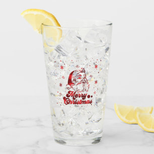 Merry Christmas Snowflakes, Happy New Year Glass