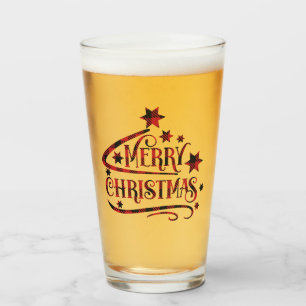 Merry Christmas Snowflakes, Happy New Year Glass
