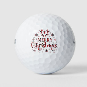 Merry Christmas Snowflakes, Happy New Year Golf Balls