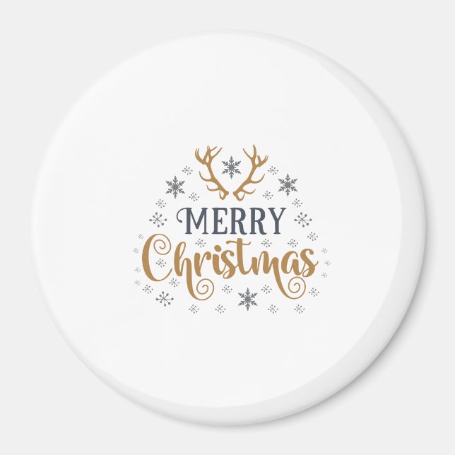 Merry Christmas Snowflakes, Happy New Year Magnet (Front)