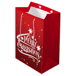 Merry Christmas Snowflakes, Happy New Year Medium Gift Bag