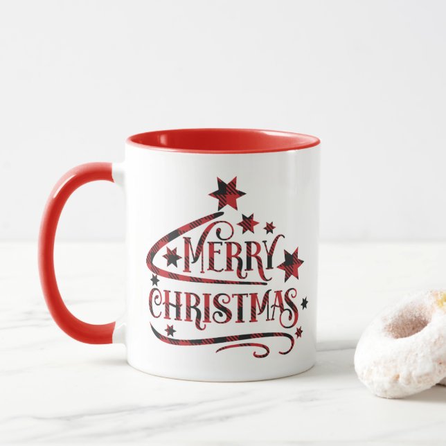 Merry Christmas Snowflakes, Happy New Year Mug (With Donut)
