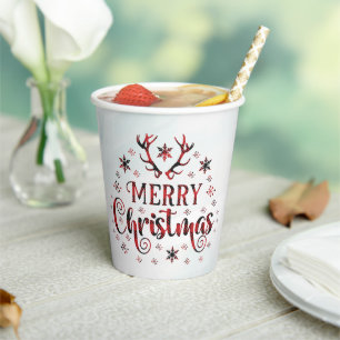 Merry Christmas Snowflakes, Happy New Year  Paper Cups