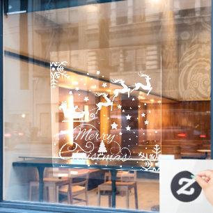 Merry Christmas Snowflakes, Happy New Year Window Cling