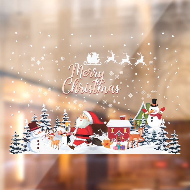 Merry Christmas Snowflakes, Happy New Year Window Cling (Sheet 2)