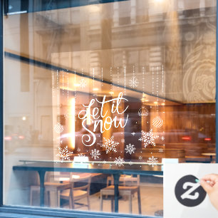 Merry Christmas Snowflakes, Happy New Year Window  Window Cling