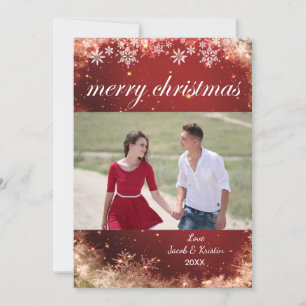 Merry Christmas Snowflakes - Holiday Photo Card