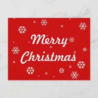 Merry Christmas Snowflakes Holiday Postcard