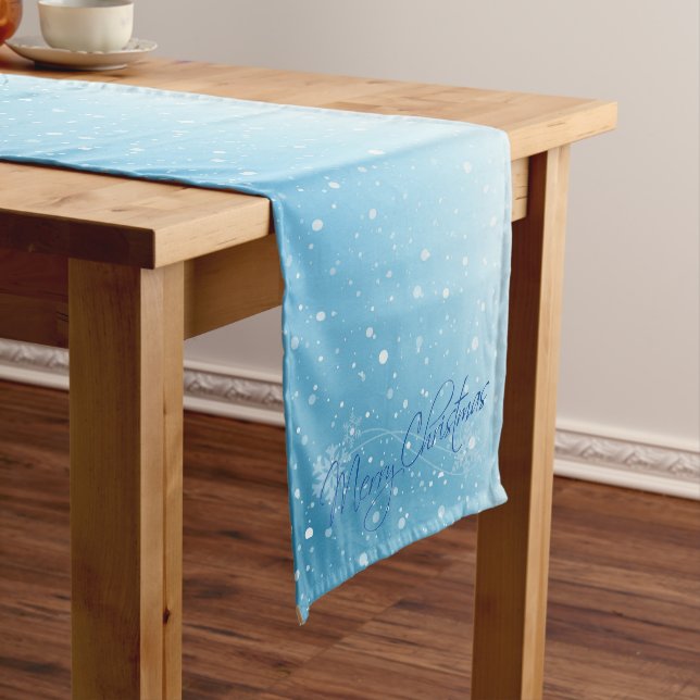 Merry Christmas Snowflakes Long Table Runner (In Situ)