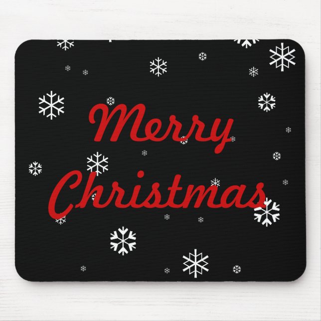 Merry Christmas Snowflakes Mouse Mat (Front)