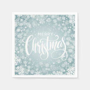Merry Christmas Snowflakes Napkin
