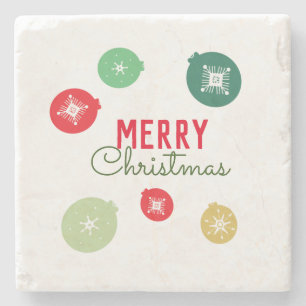 Merry Christmas Snowflakes Ornament Coaster