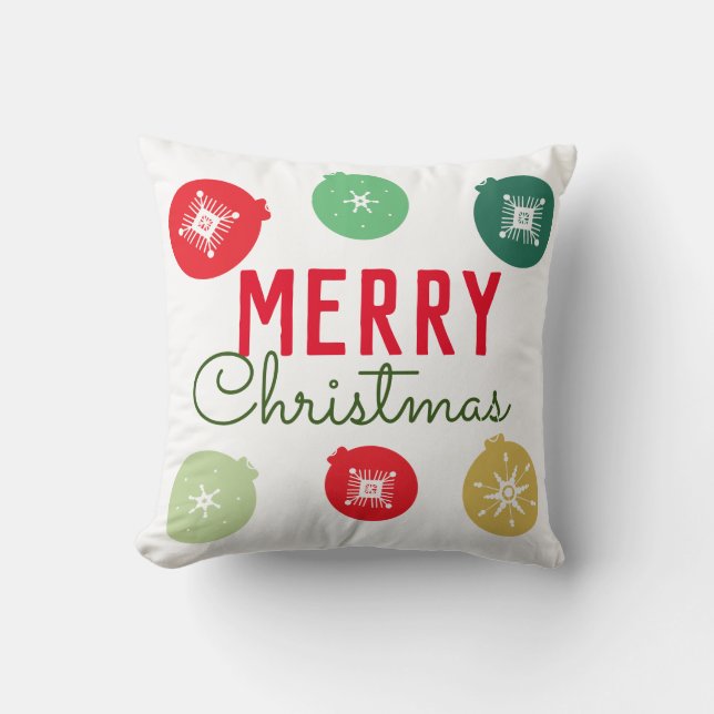 Merry Christmas Snowflakes Ornament  Cushion (Front)