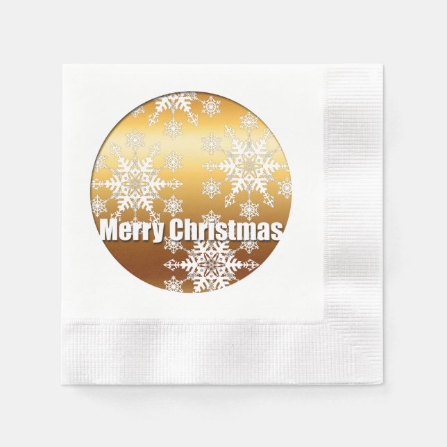 Merry Christmas Snowflakes Paper Napkin 2 (Front)