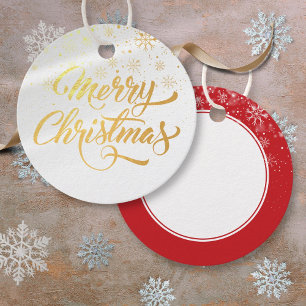 Merry Christmas Snowflakes Personalised Favour Tags
