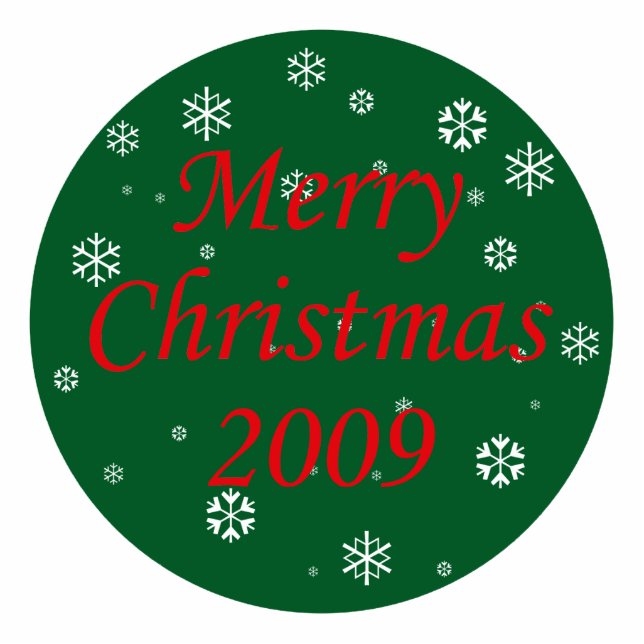 Merry Christmas Snowflakes Photo Sculpture Decoration (Front)