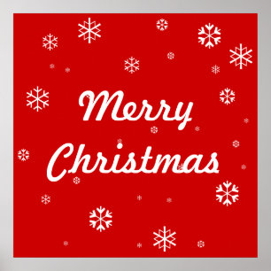 Merry Christmas Snowflakes Poster