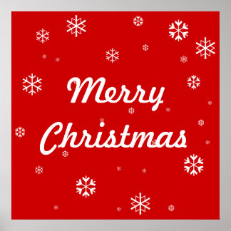 Merry Christmas Snowflakes Poster
