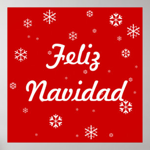 Merry Christmas Snowflakes Poster