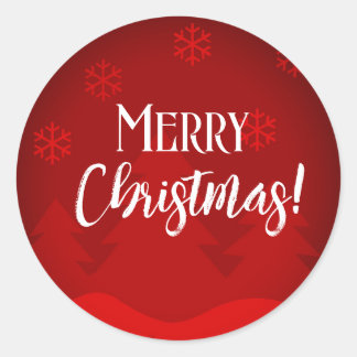 Merry Christmas snowflakes red label