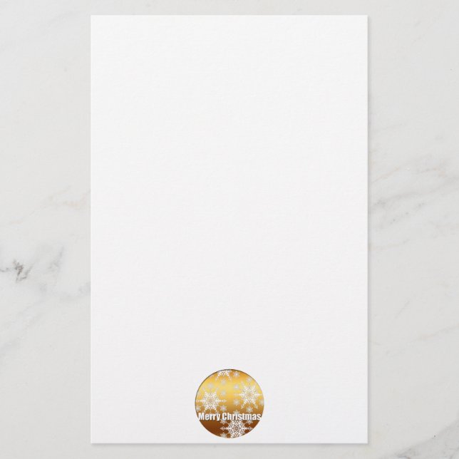 Merry Christmas Snowflakes Stationery (Front)