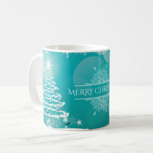 Merry Christmas Snowflakes Tree Flowers & Stars   Coffee Mug