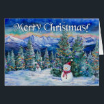 Merry Christmas Snowman - 5" x 7" Art Card<br><div class="desc">I love creating artwork digitally using Procreate on my iPad, and my Wacom sketch tablet on my Windows desktop. I am also an amateur photographer, who enjoyes digitally stylising my photographs, as well as a Gyotaku artist. Recently I have added watercolor artworks, like this one, to my Zazzle shop using...</div>