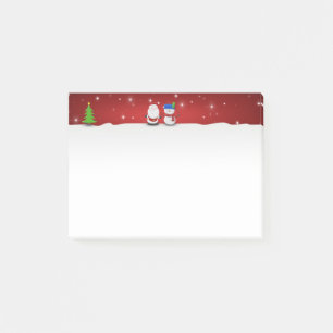 Merry Christmas Snowman and Santa Post-it Notes
